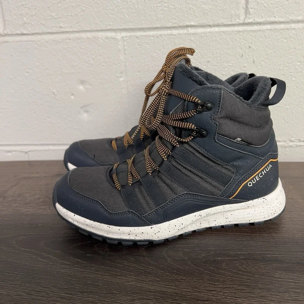 Quechua SH100 X-Warm Mid Mens Size 9.5 Waterproof Winter Hiking Boots Black